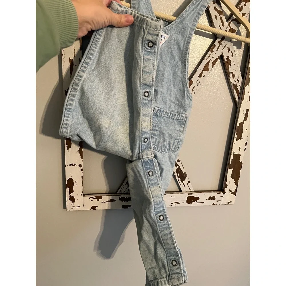 Vintage OshKosh B'Gosh Vestbak Overalls Baby Size‎ 24M Made in USA Denim Bib 90s